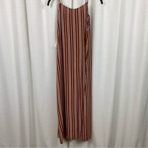 Anthropologie x Faithfull The Brand Brown Stripe Arietta Slip Maxi Dress Sz.L - Picture 12 of 16